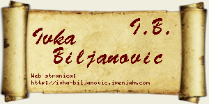 Ivka Biljanović vizit kartica